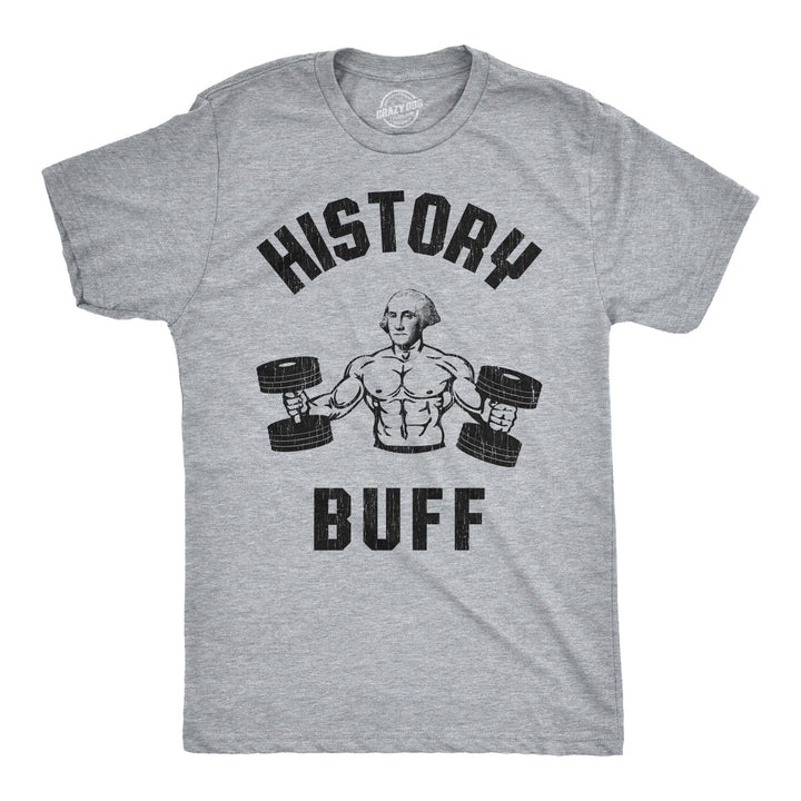 Funny Light Heather Grey History Buff Mens T Shirt Nerdy Teacher fitness Tee