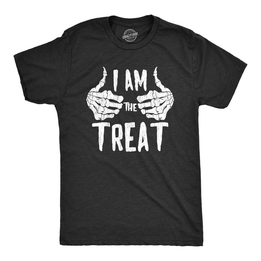 Funny Heather Black I Am The Treat Mens T Shirt Nerdy Halloween Tee