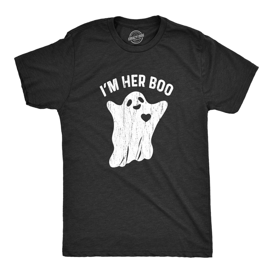 Funny Heather Black I'm Her Boo Mens T Shirt Nerdy Halloween Wedding Tee