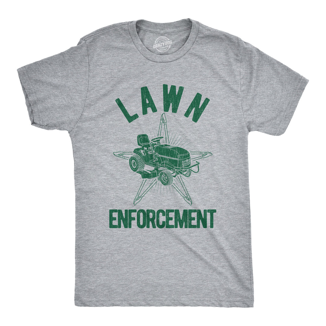 Funny Light Heather Grey - Lawn Enforcement Lawn Enforcement Mens T Shirt Nerdy Father's Day Tee