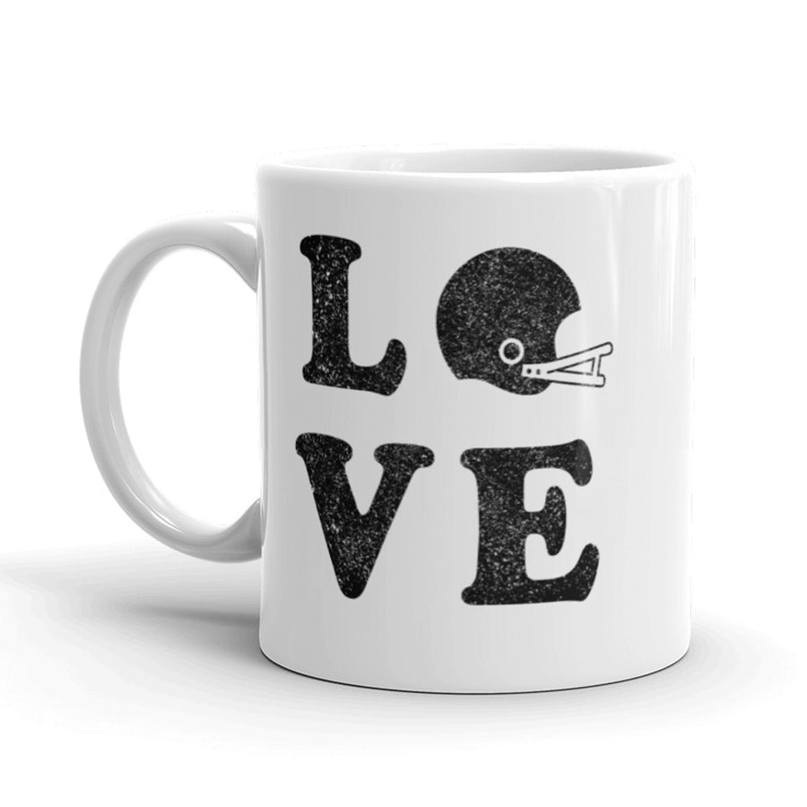 Funny White Love Football Coffee Mug Nerdy Tee