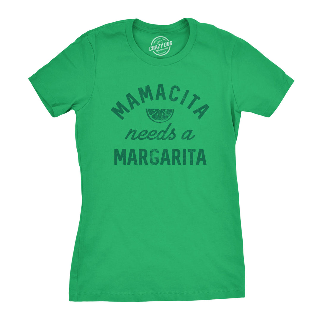 Funny Green Mamacita Needs A Margarita Womens T Shirt Nerdy Cinco De Mayo Drinking Tee