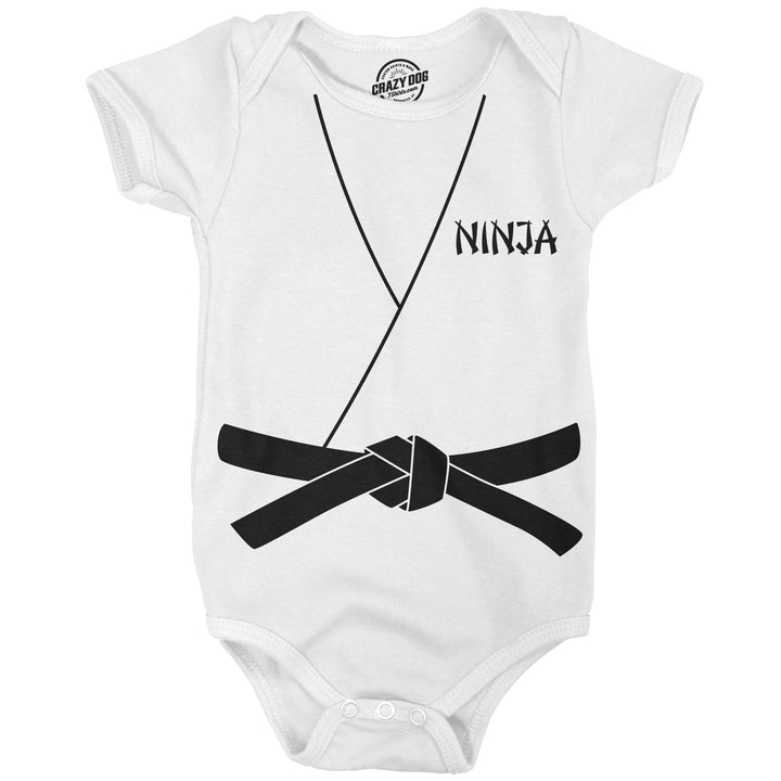 Funny White Ninja Costume Onesie Nerdy Halloween Ninja Tee