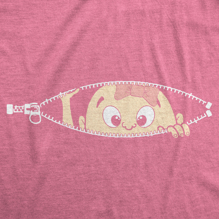 Peeking Caucasian Baby Girl Maternity T Shirt