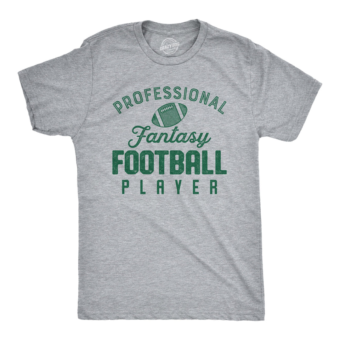 Funny Light Heather Grey Professional Fantasy Football Player Mens T Shirt Nerdy Football Tee