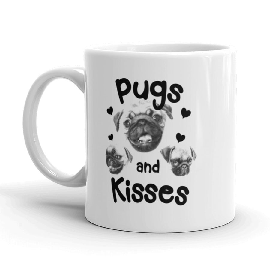 Funny White Pugs And Kisses Coffee Mug Nerdy Tee