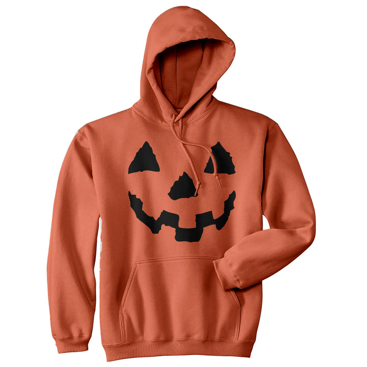 Funny Orange Pumpkin Face Hoodie Nerdy Halloween Tee