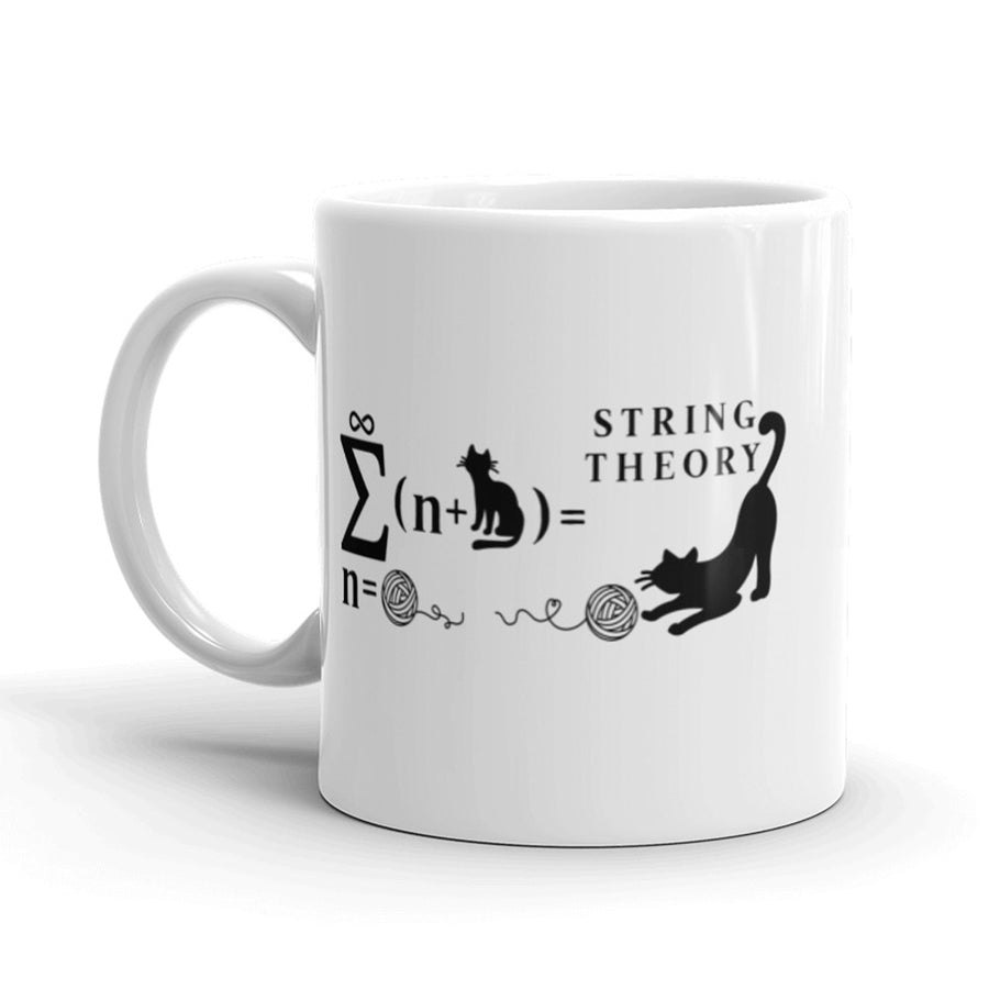 Funny White String Theory Coffee Mug Nerdy Tee