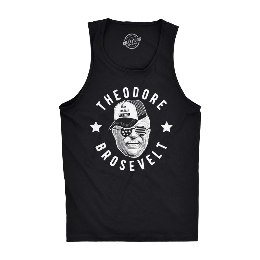 Funny Black Theodore Brosevelt Mens Tank Top Nerdy Fourth of July Political Tee