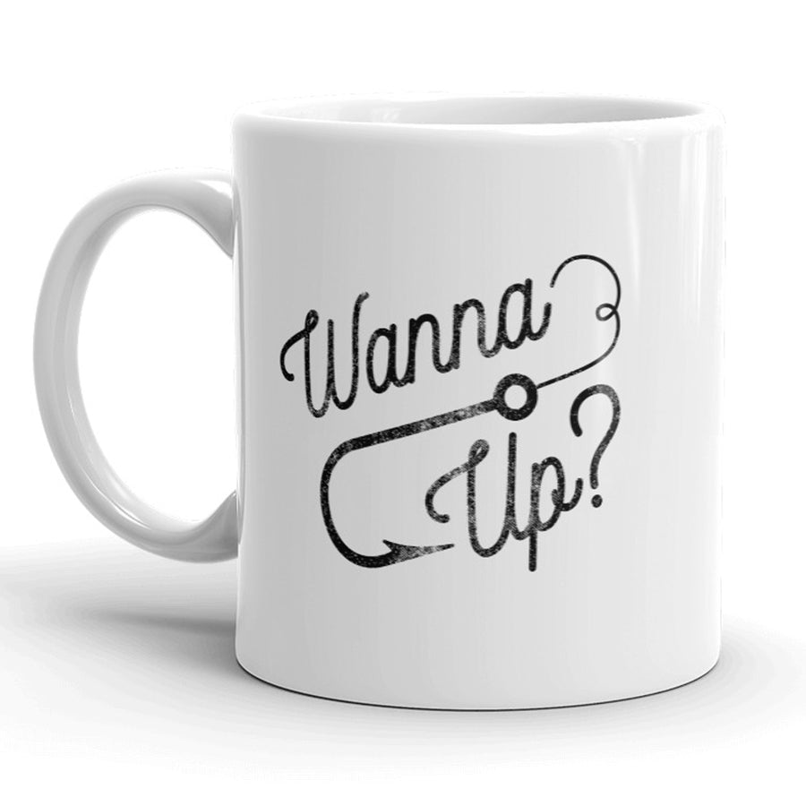 Funny White Wanna Hook Up? Coffee Mug Nerdy fishing Tee