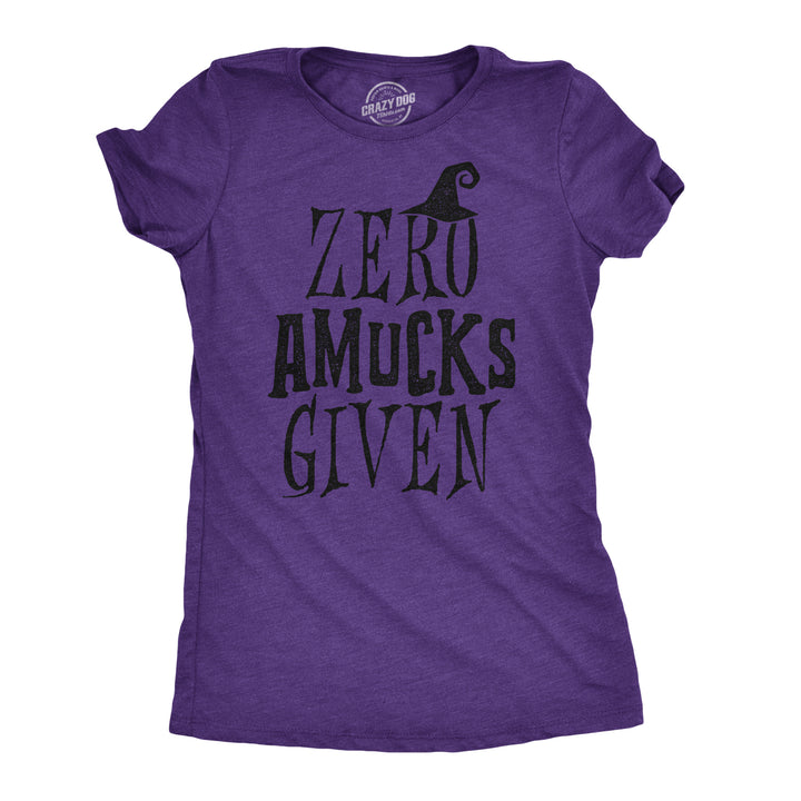 Funny Heather Purple Zero Amucks Given Womens T Shirt Nerdy Halloween Tee