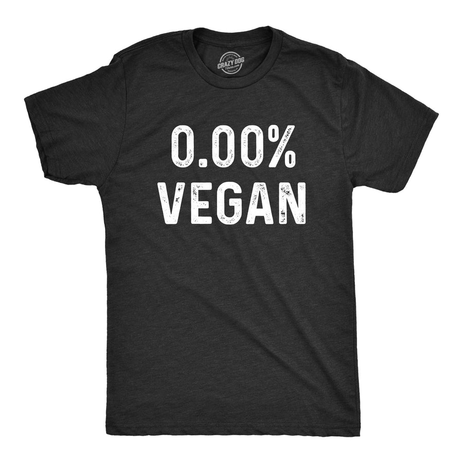 Funny Heather Black 0.00% Vegan Mens T Shirt Nerdy Food Tee