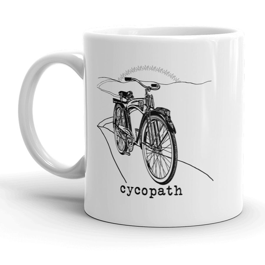 Funny White Cycopath Coffee Mug Nerdy fitness Tee