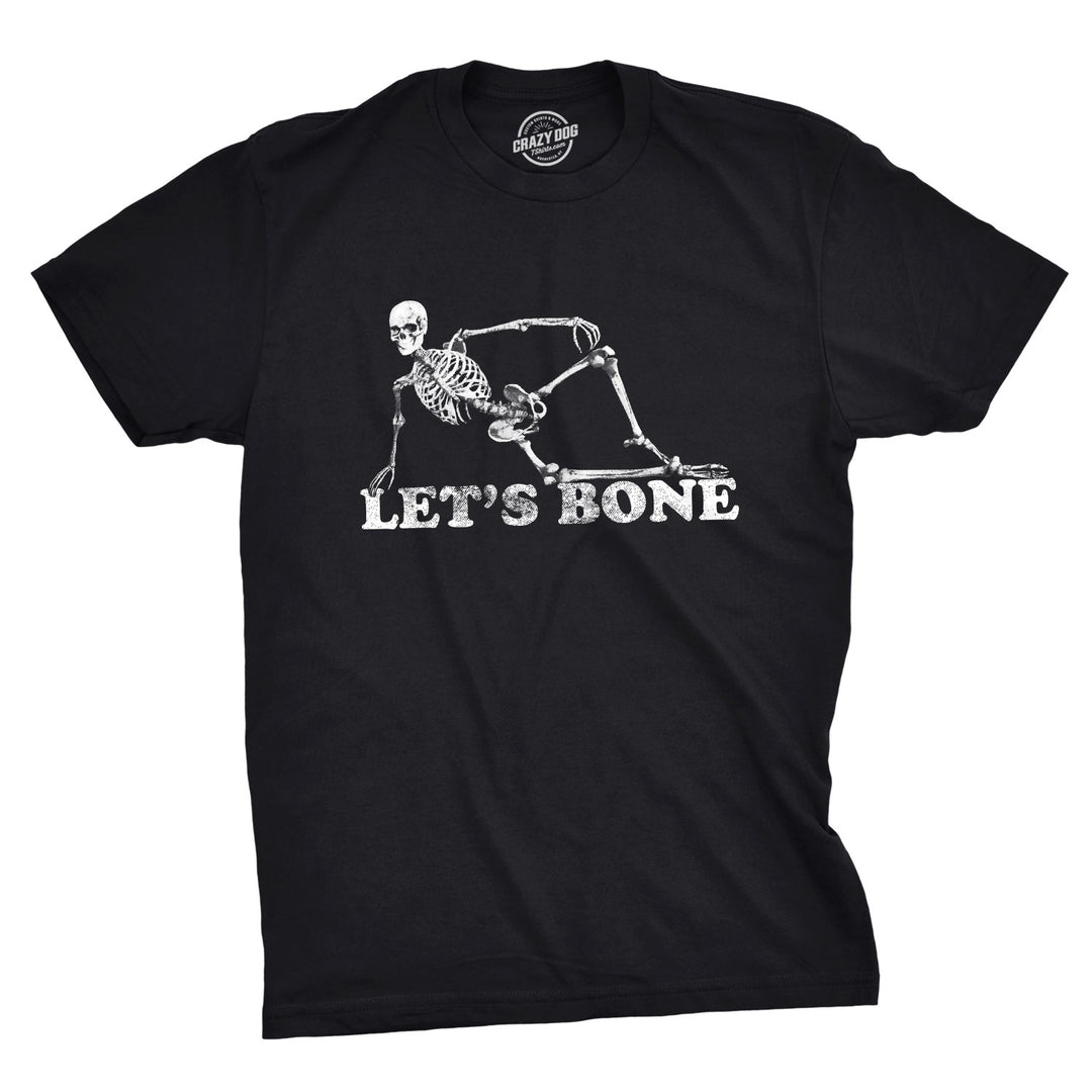 Funny Heather Black - Let's Bone Let's Bone Mens T Shirt Nerdy Halloween Sex Tee