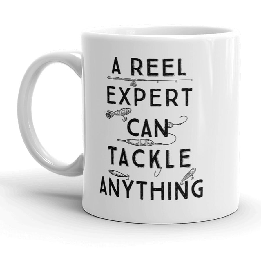 Funny White Reel Expert Coffee Mug Nerdy fishing Tee