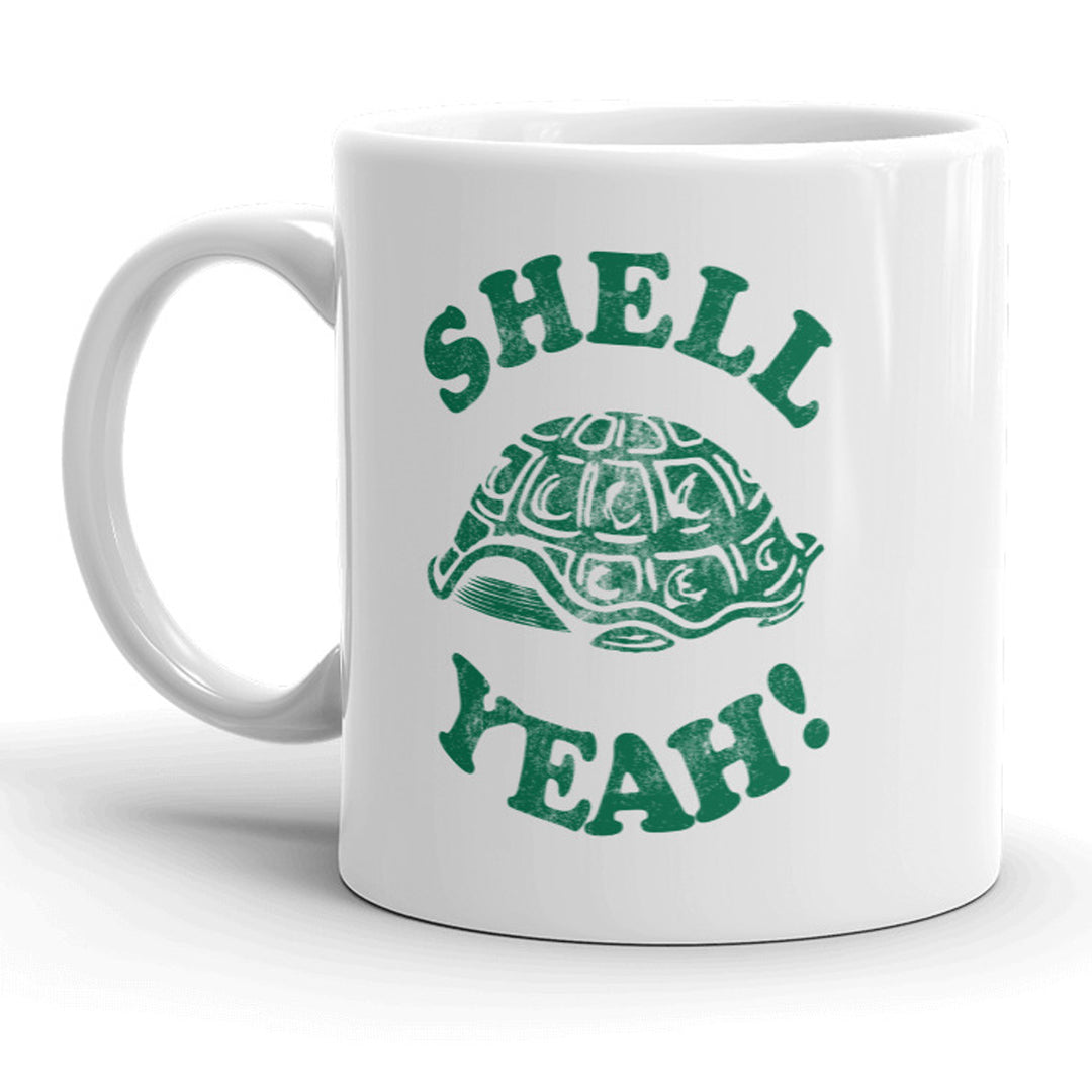 Funny White Shell Yeah! Coffee Mug Nerdy animal Tee