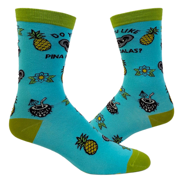 Funny Pina Koala Womens Do You Like Pina Koalas? Sock Nerdy Animal Drinking Tee