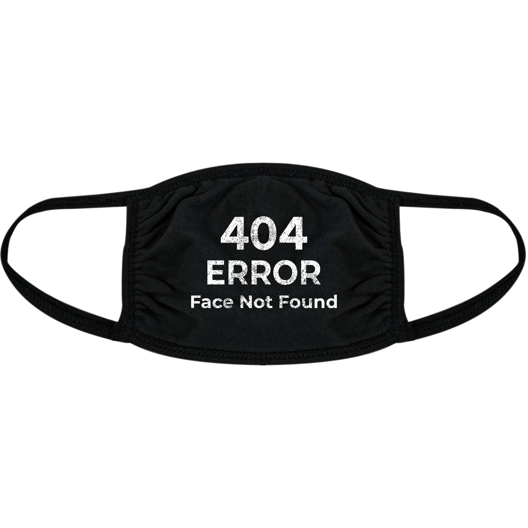 Funny Black 404 Error Face Not Found Face Mask Nerdy Internet Tee