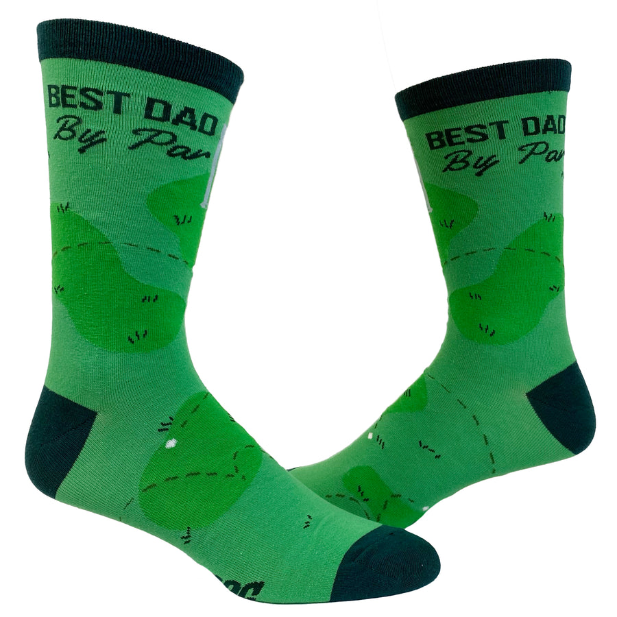 Funny Green Mens Best Dad By Par Sock Nerdy Father's Day Golf Tee