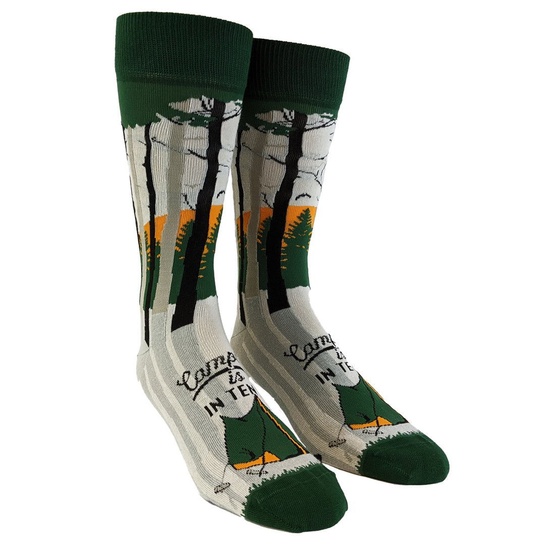 Mens Funny Camping Socks With Awesome Graphics Hiking Socks For Men