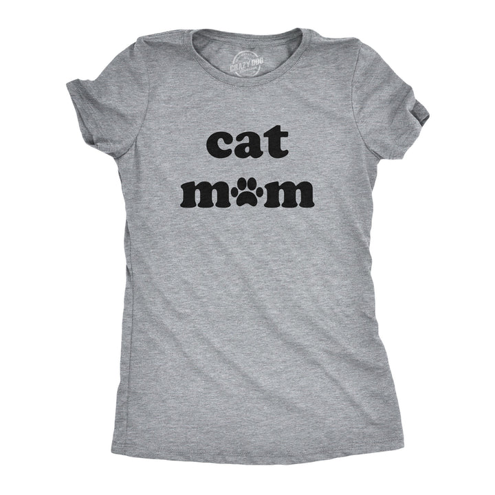 Funny Light Heather Grey - Cat Mom Cat Mom Womens T Shirt Nerdy Mother's Day Cat Tee