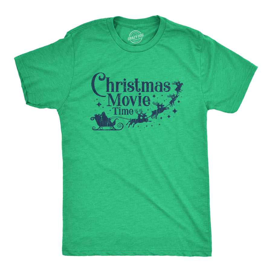 Funny Heather Green Christmas Movie Time Mens T Shirt Nerdy Christmas TV & Movies Tee