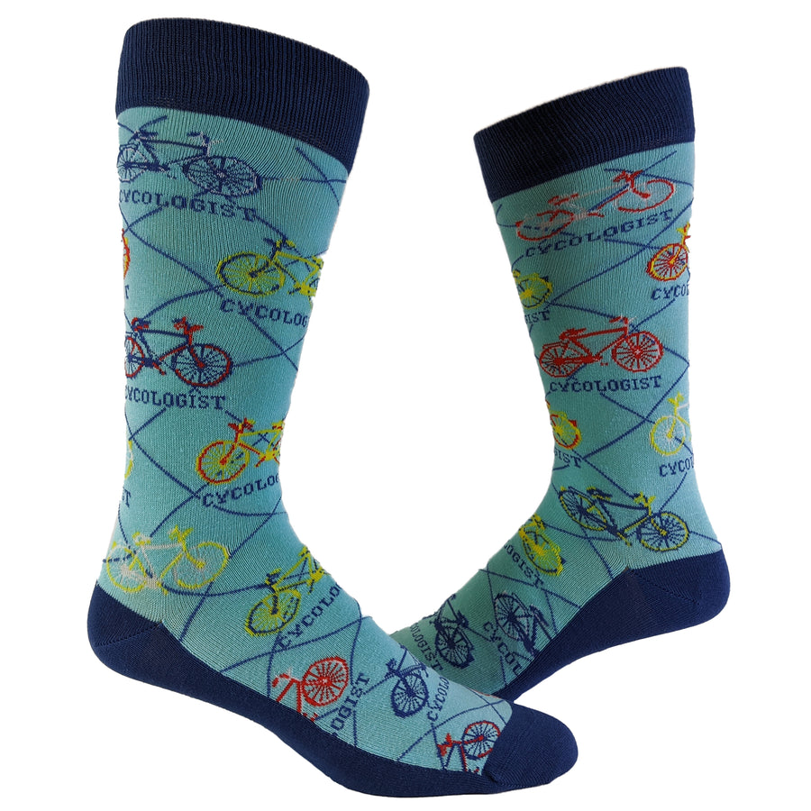 Funny Blue Mens Cycologist Sock Nerdy Fitness Tee