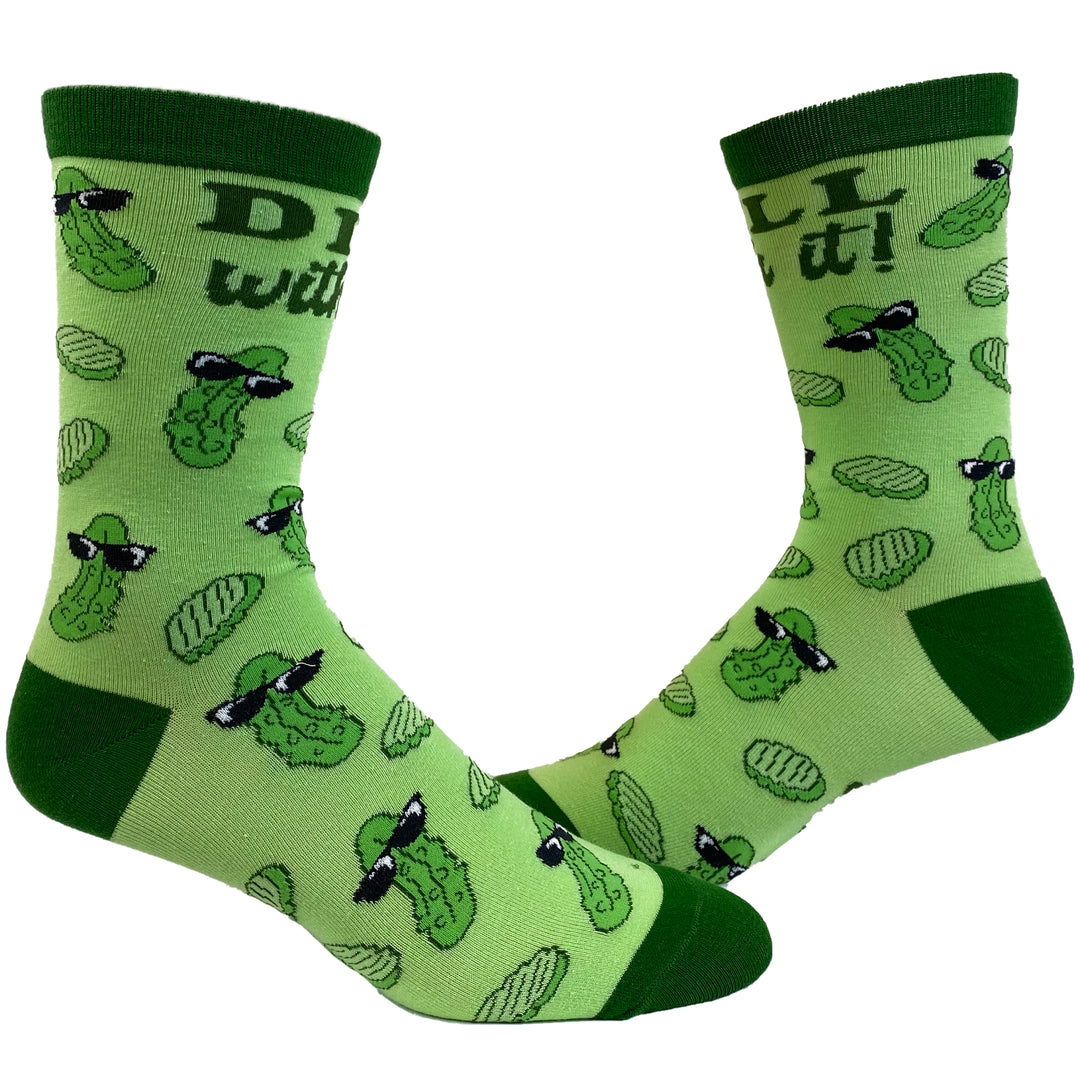 Funny Green Womens Dill With It Sock Nerdy Food Tee