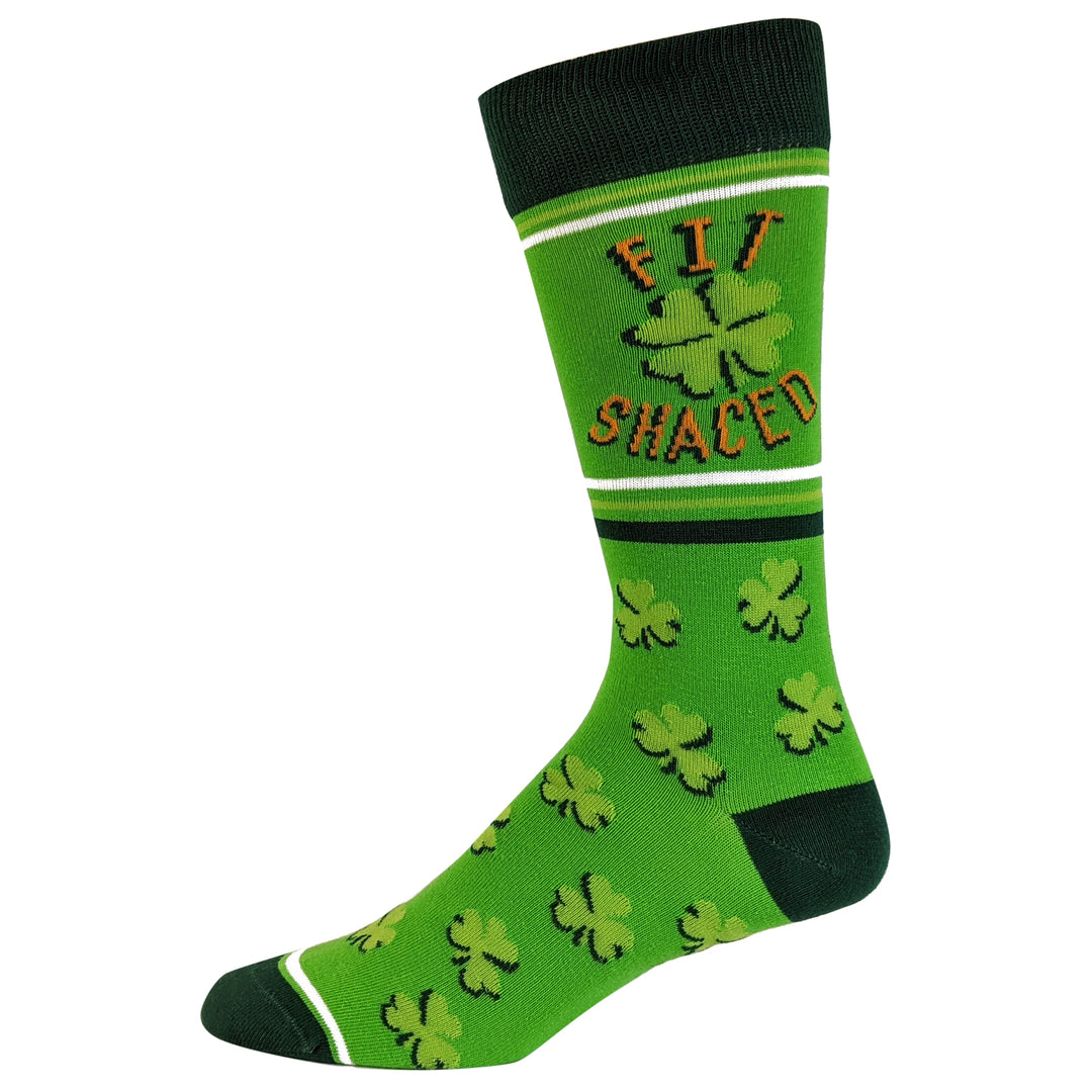 Men's Fit Shaced Socks Funny St Patricks Day Irish Drinking Party Novelty Socks