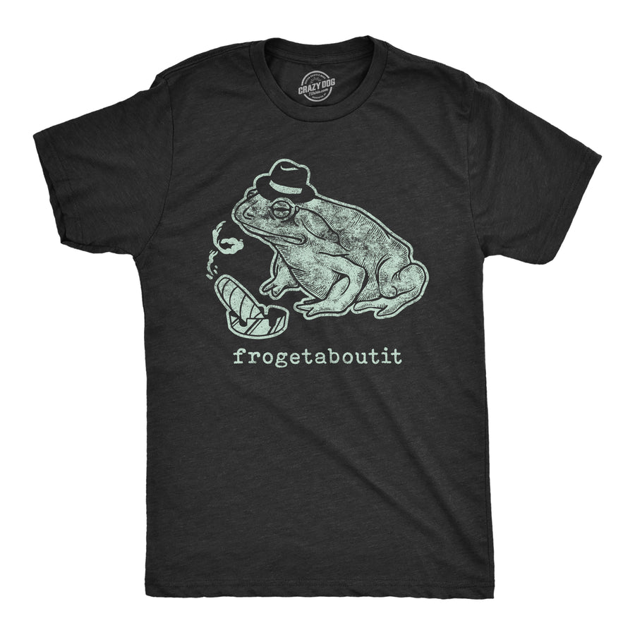 Funny Heather Black Frogetaboutit Mens T Shirt Nerdy Animal Tee