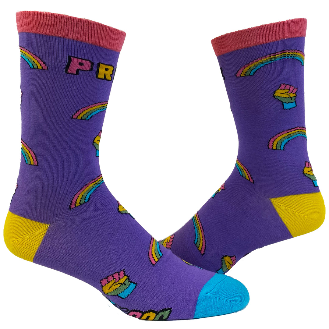 Funny Purple Mens Gay Pride Sock Nerdy Pride Tee