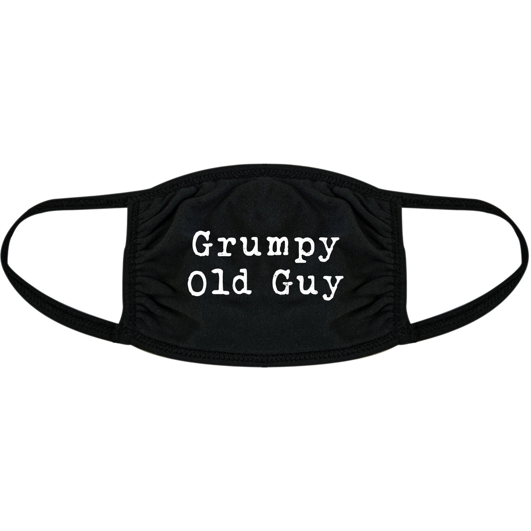 Funny Black Grumpy Old Guy Face Mask Nerdy Sarcastic Tee