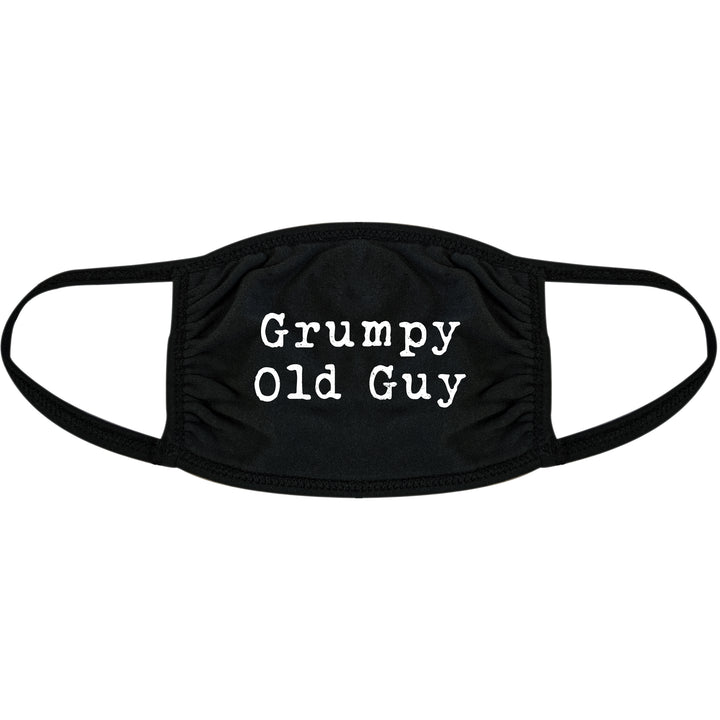 Funny Black Grumpy Old Guy Face Mask Nerdy Sarcastic Tee