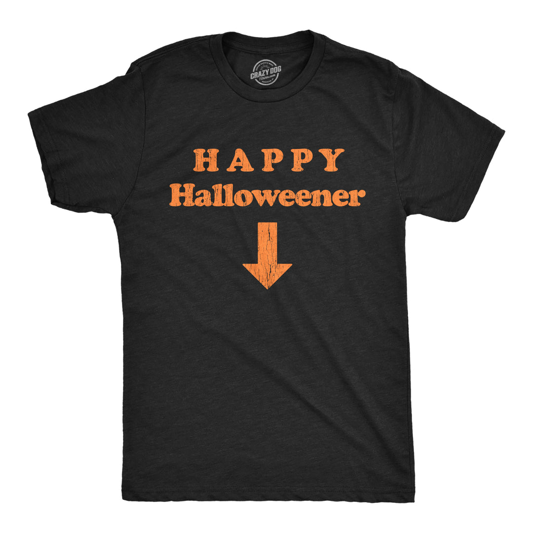 Funny Heather Black Happy Halloweener Mens T Shirt Nerdy Halloween Sex Tee