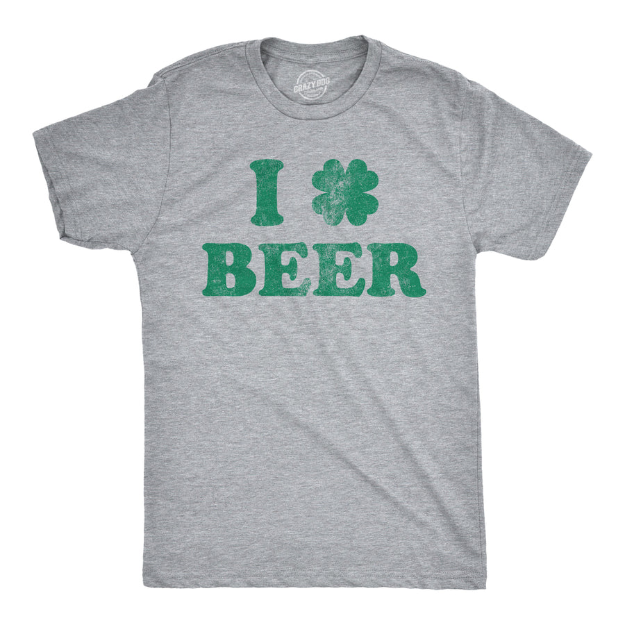 Funny Light Heather Grey - Clover Beer I Clover Beer Mens T Shirt Nerdy Saint Patrick's Day Beer Tee