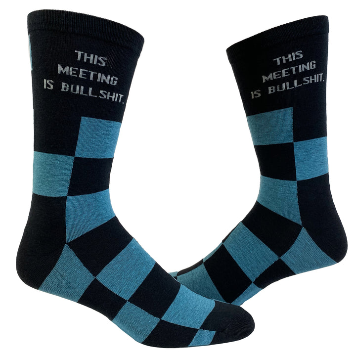 Funny Multi Mens This Meeting Is Bullshit Sock Nerdy Office Tee