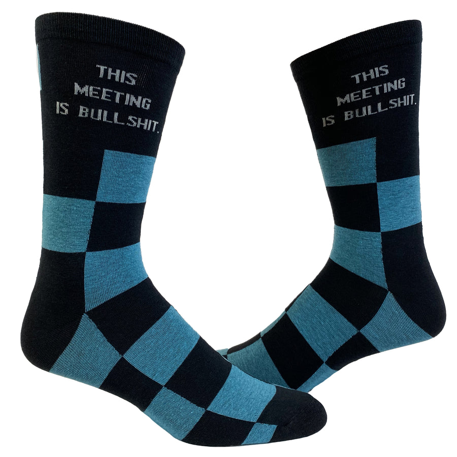 Funny Meeting BS Mens This Meeting Is Bullshit Sock Nerdy Office Tee