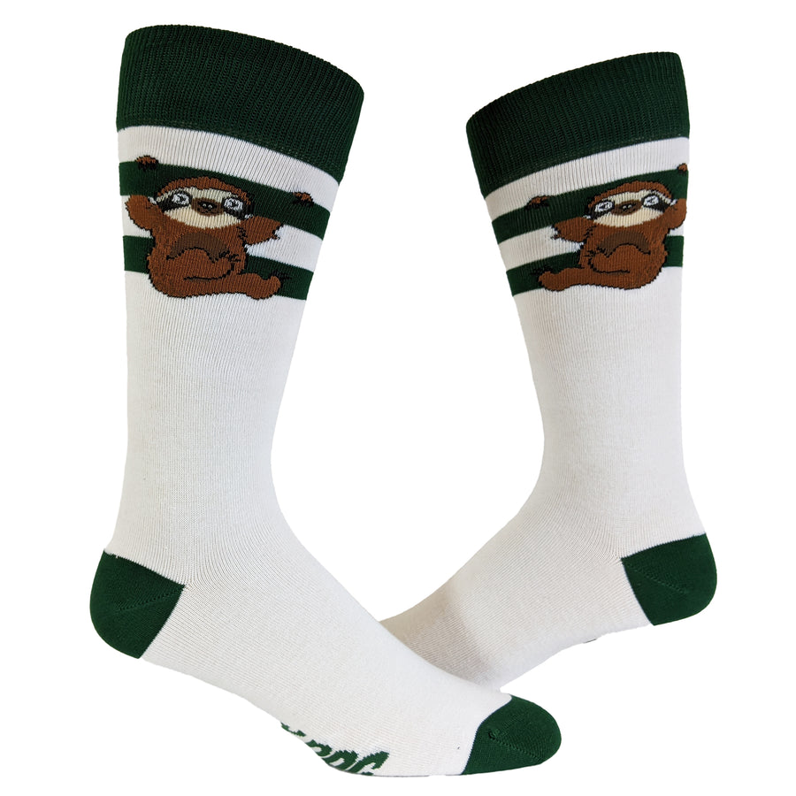 Funny White Mens Sloth Sock Nerdy Animal Introvert Tee