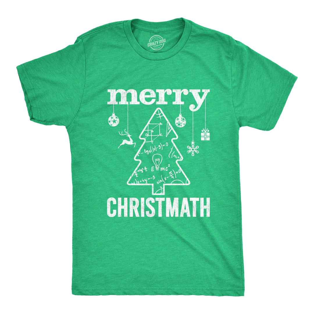 Funny Heather Green Merry Christmath Mens T Shirt Nerdy Christmas Nerdy Tee