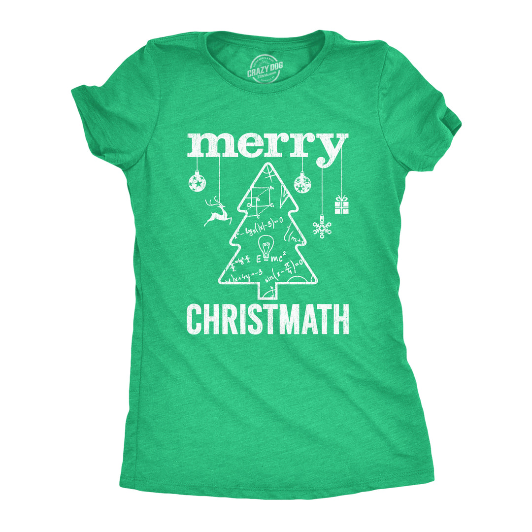 Funny Heather Green Merry Christmath Womens T Shirt Nerdy Christmas Nerdy Tee