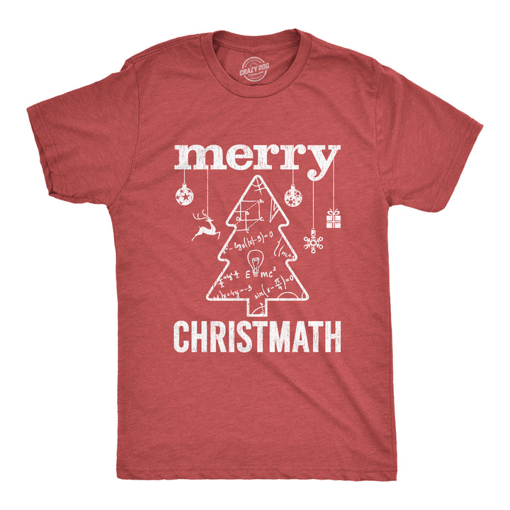 Funny Heather Red Merry Christmath Mens T Shirt Nerdy Christmas Nerdy Tee