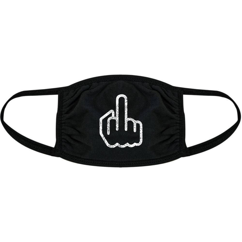 Funny Black Middle Finger Face Mask Nerdy Tee