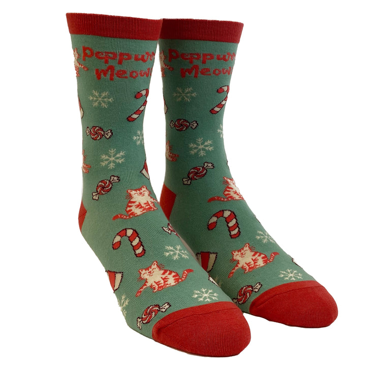 Womens Pepurrrmint Meowcha Socks