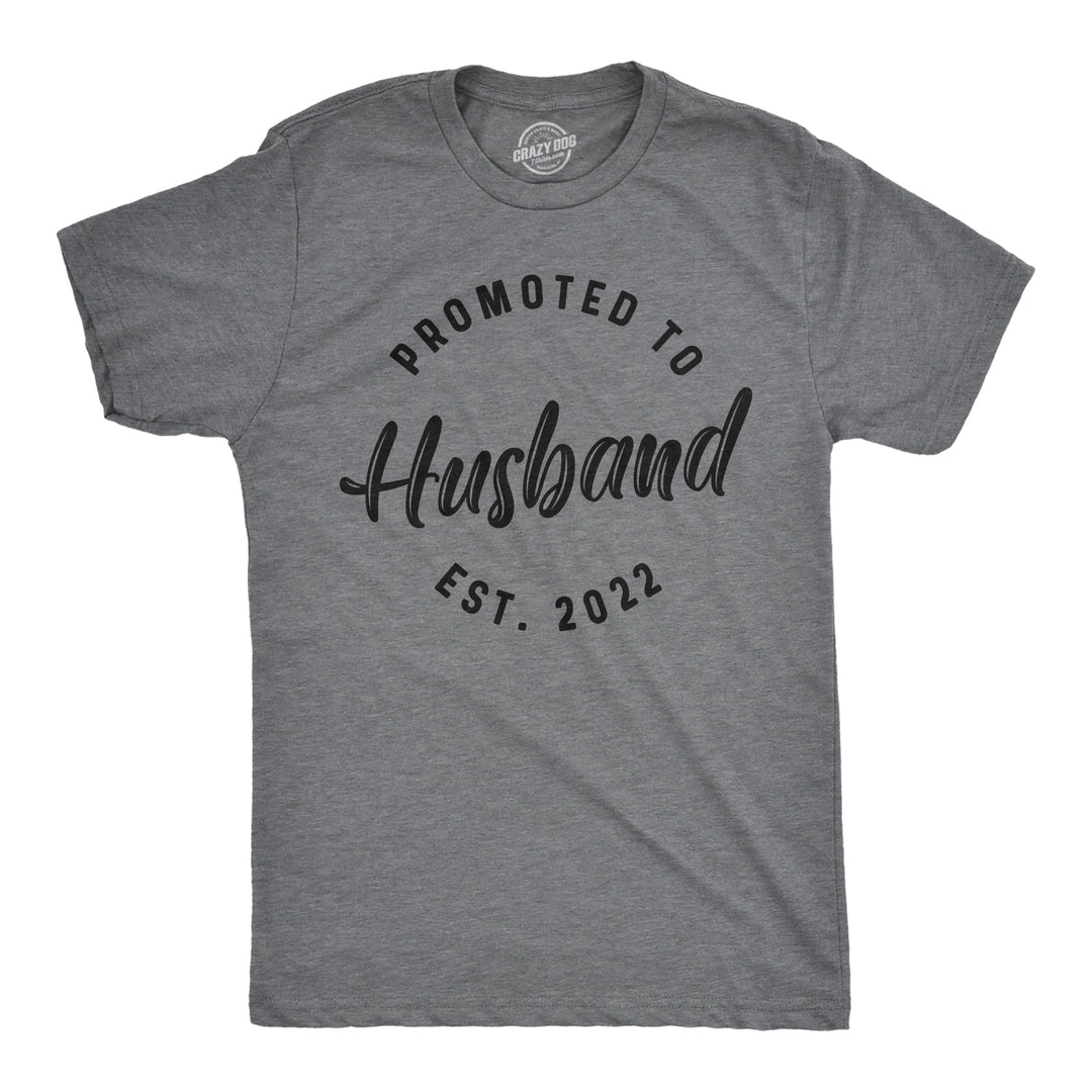 Funny Dark Heather Grey - 2022 Promoted To Husband 2022 Mens T Shirt Nerdy Wedding Tee