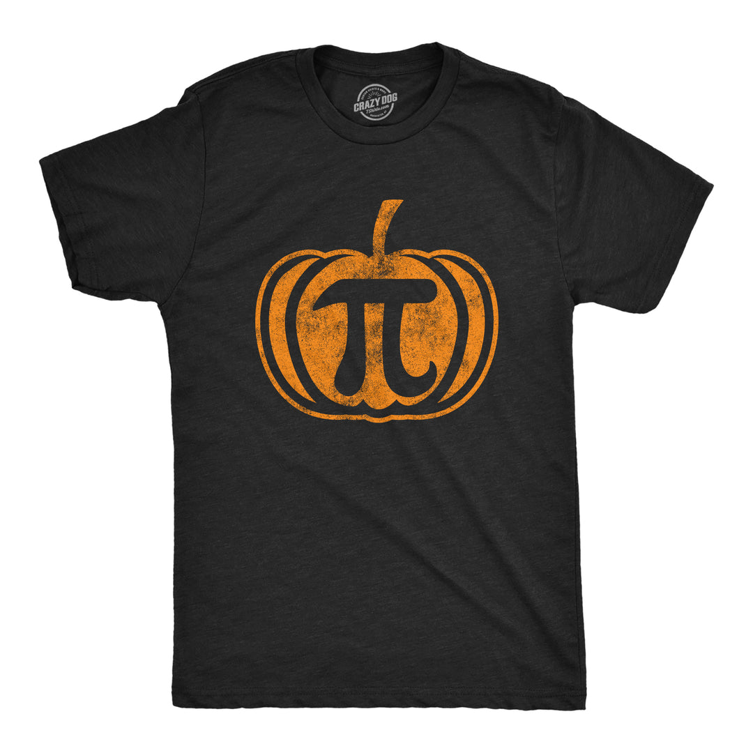 Funny Heather Black Pumpkin Pi Mens T Shirt Nerdy Halloween Thanksgiving Science Tee