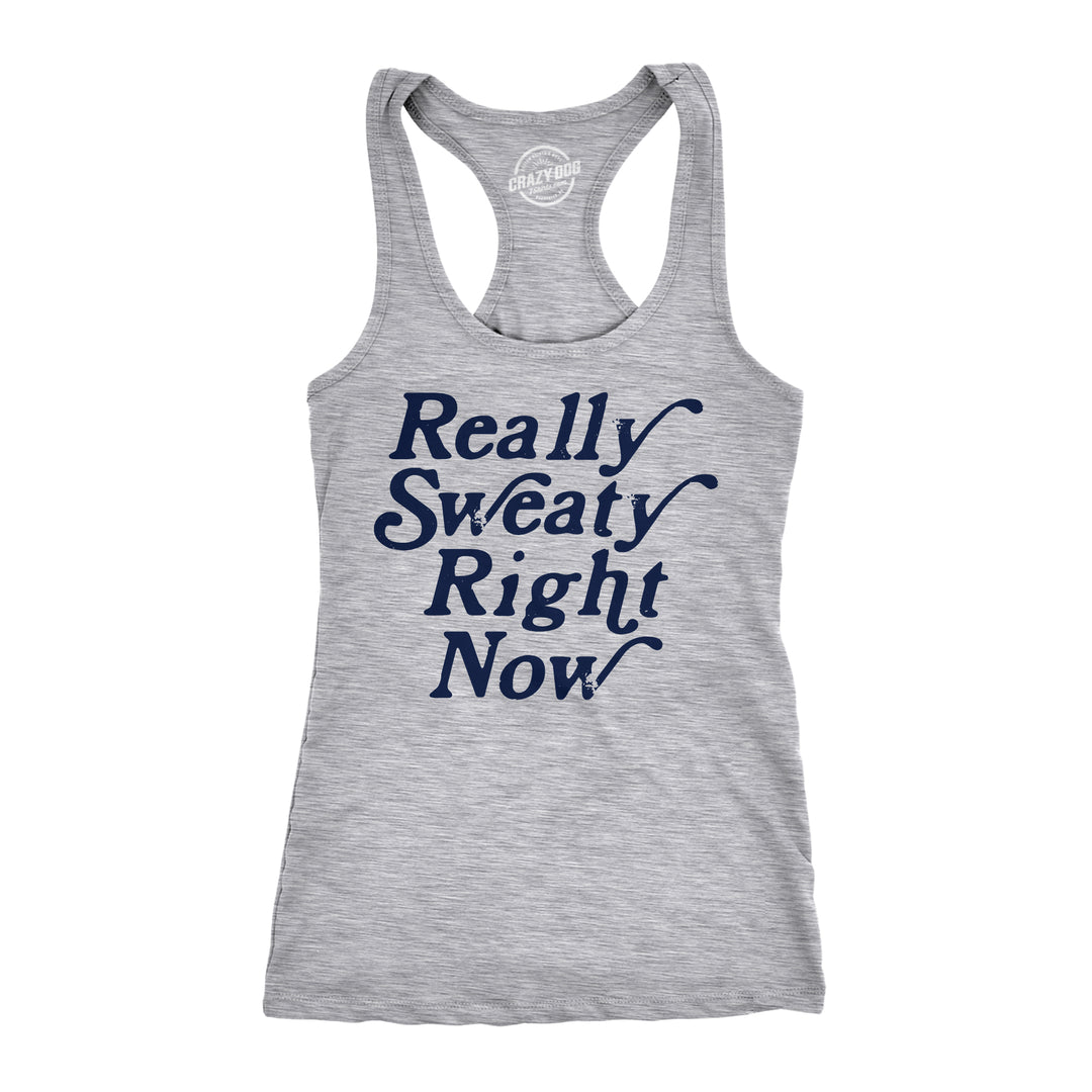 Funny Light Heather Grey Really Sweaty Womens Tank Top Nerdy Fitness Tee