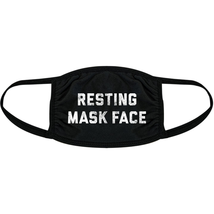 Funny Black Resting Mask Face Face Mask Nerdy Introvert Tee