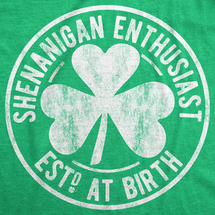 Shenanigan Enthusiast Est. At Birth Men's T Shirt