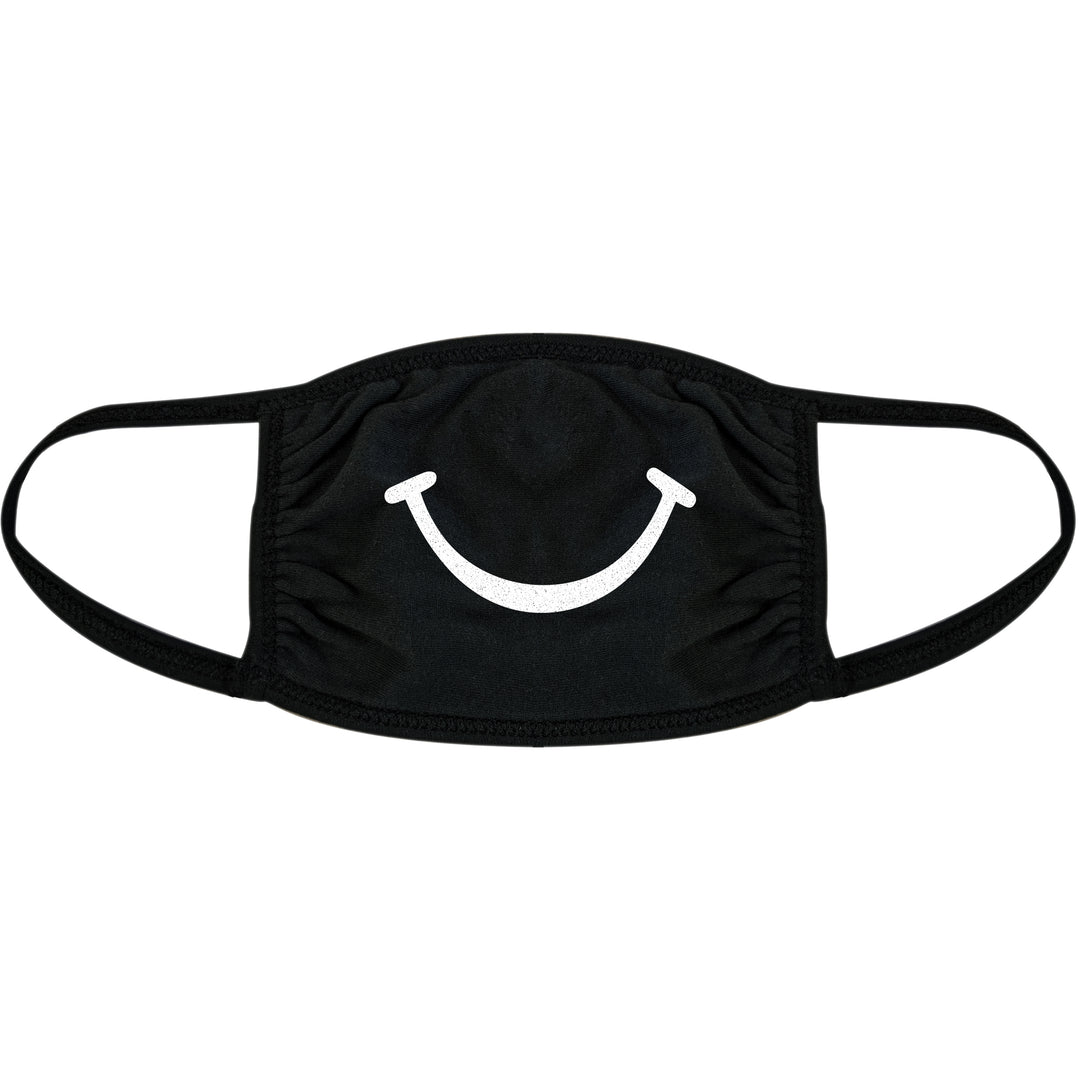 Funny Black Smiling Face Mask Nerdy Motivational Tee