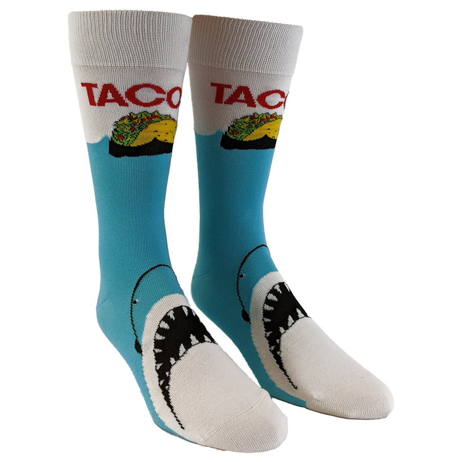 Funny Blue Mens Taco Shark Sock Nerdy Cinco De Mayo Vacation TV & Movies Tee